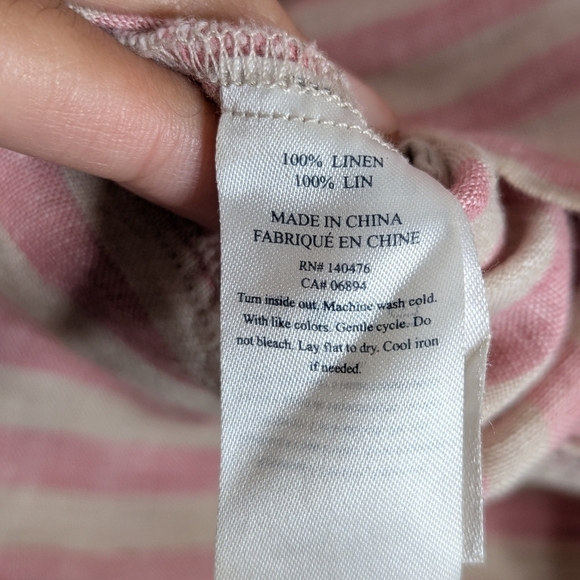 Faherty‎ Isha Linen Sleeveless Pintuck Mini Dress Pink Cinque Terre Stripe XXS - Picture 6 of 7